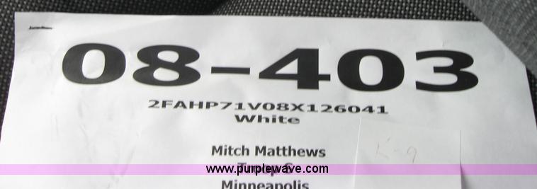 image for item 5237 2008 Ford Crown Victoria Police Interceptor