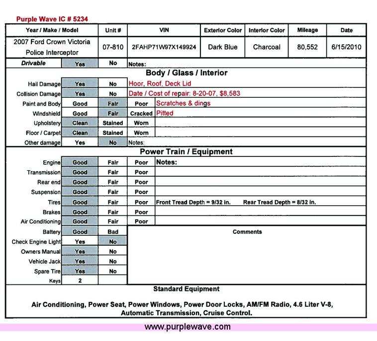 image for item 5234 2007 Ford Crown Victoria Police Interceptor