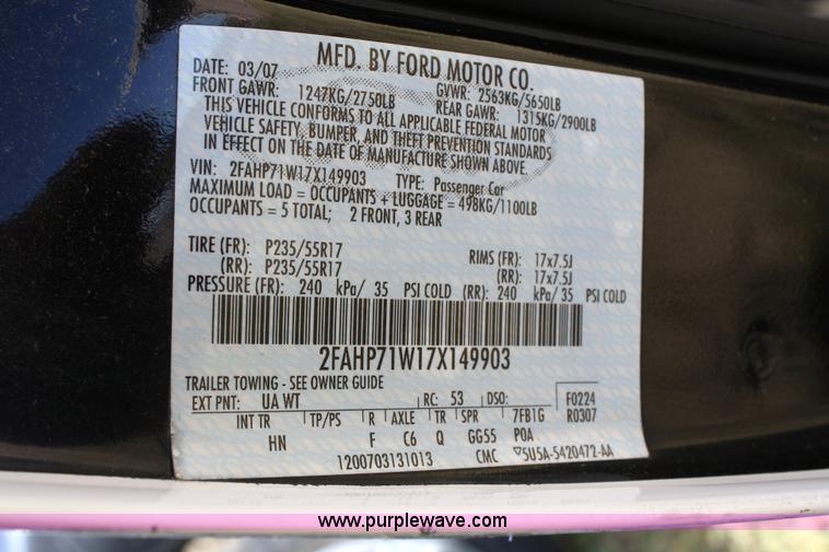 image for item 4800 2007 Ford Crown Victoria Police Interceptor