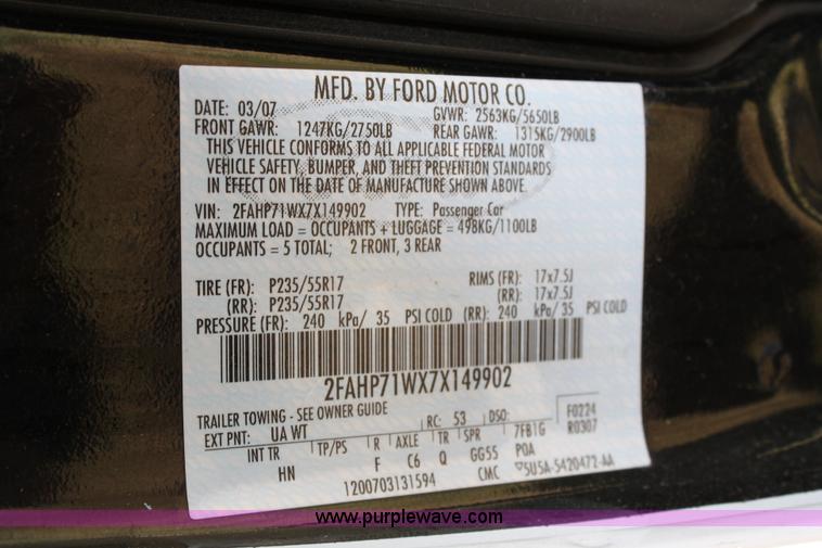 image for item 4805 2007 Ford Crown Victoria Police Interceptor