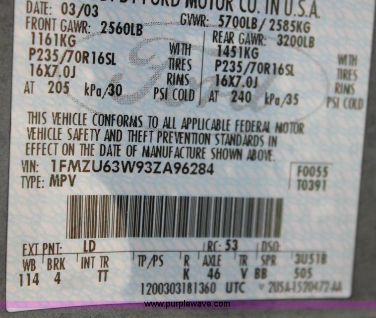 image for item 6230 2003 Ford Explorer XLT