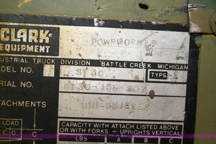 image for item 6354 Clark Lift ST-30 electric forklift