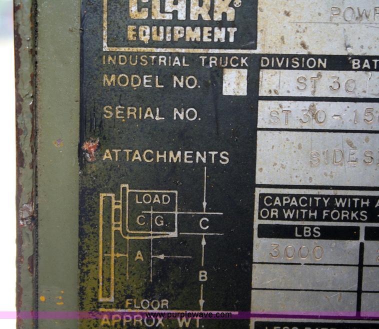 image for item 6354 Clark Lift ST-30 electric forklift