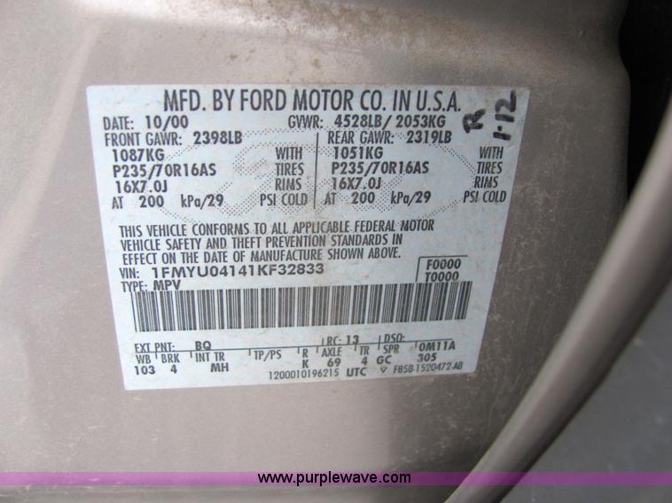 image for item 2235 2001 Ford Escape XLT
