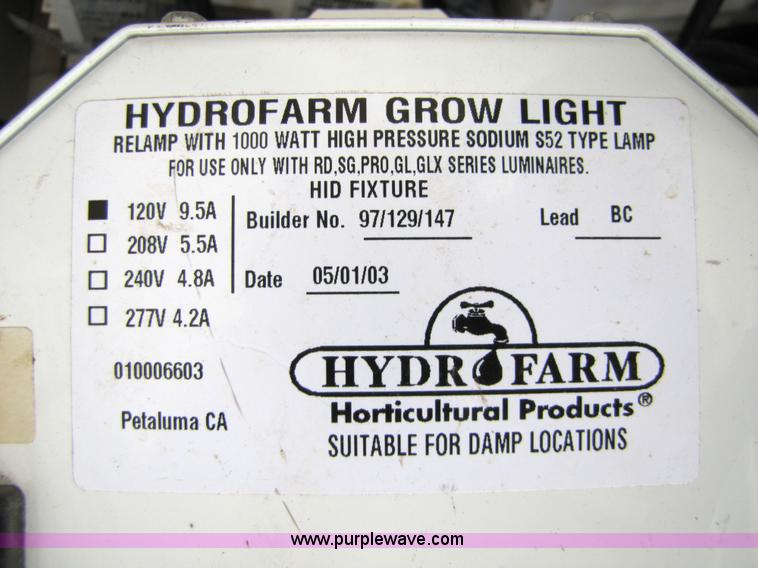 image for item 5281 Large assortment of grow lights and ballast