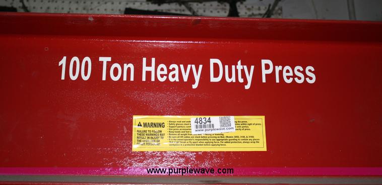 image for item 4834 100 ton heavy duty press