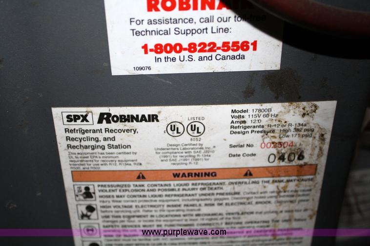 image for item 4993 Cool Tech SPX Robinair coolant recovery and charge system