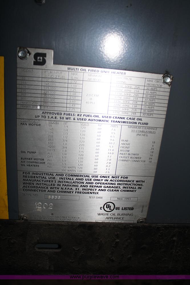 image for item 4997 Horizon waste oil heater