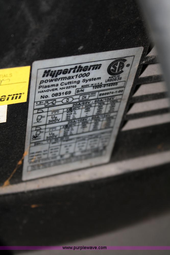 image for item 5019 Hypertherm Power Max 1000 G3 series plasma cutter with cart