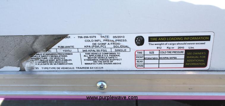 image for item 5023 2010 Carry-On cargo trailer