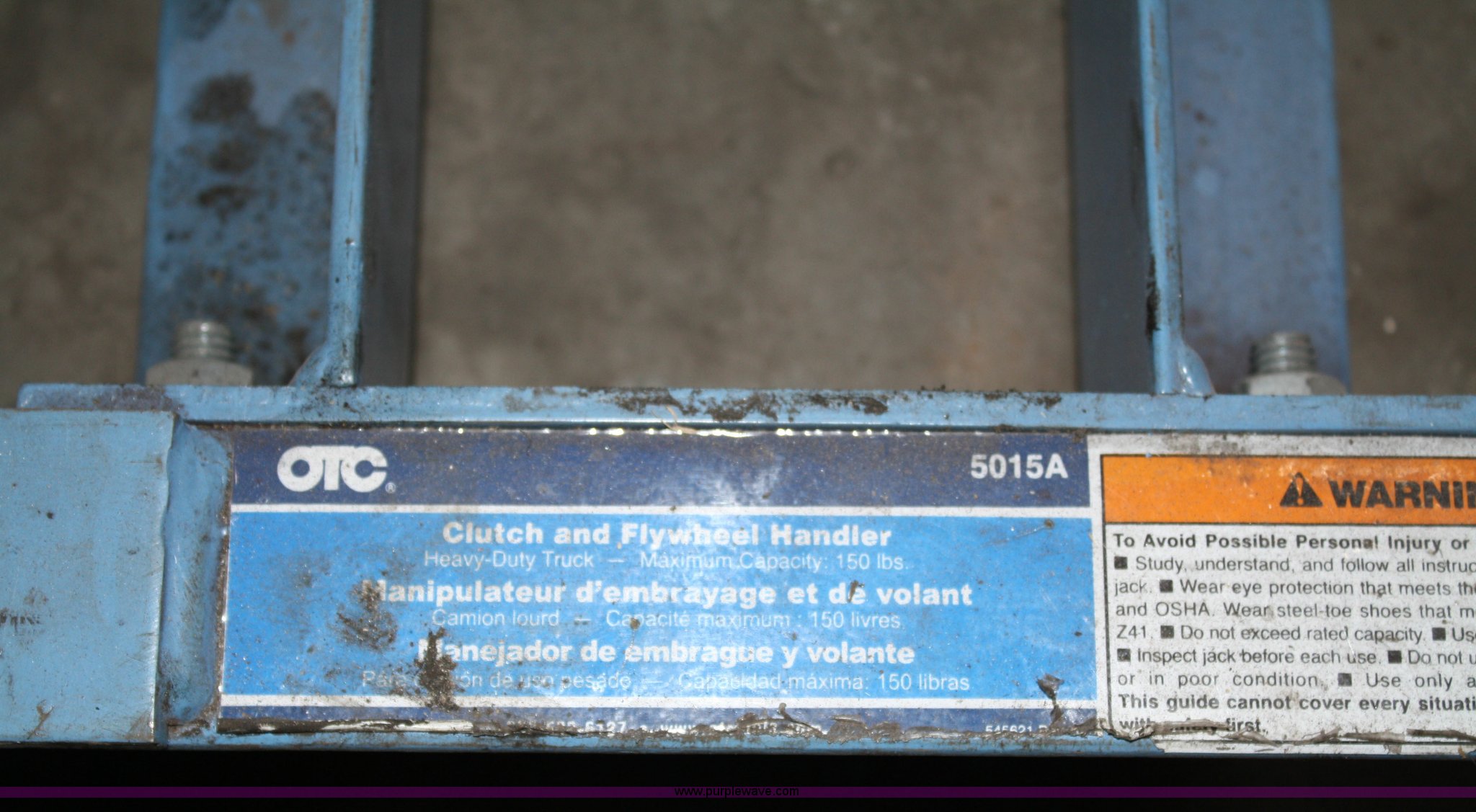 OTC clutch and flywheel jack in Spring Hill, KS Item 4995 sold Purple Wave