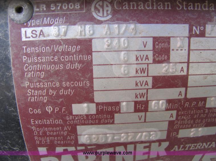 image for item 2292 1998 Ingersoll Rand L6-4MH portable 6kw light tower