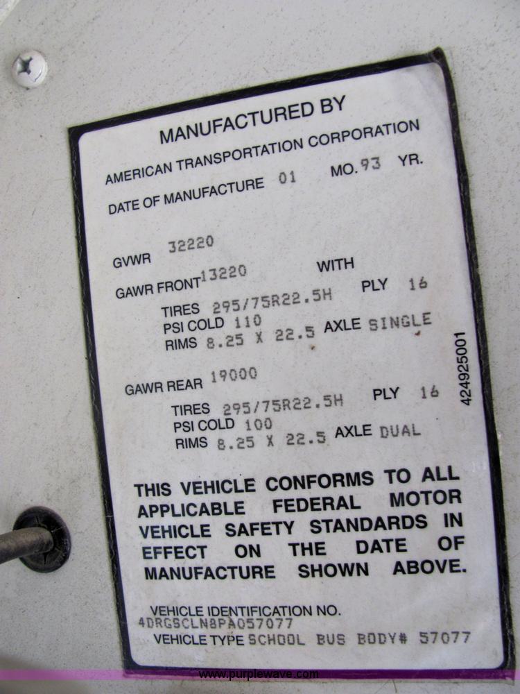 image for item 2330 1993 Amtran Genesis transit bus
