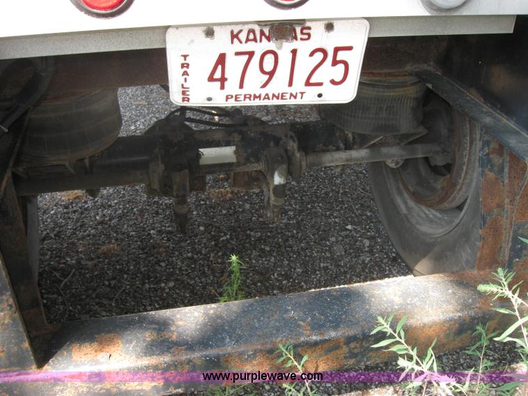 image for item 2735 1996 Transcraft Eagle W2 45x96 45' flatbed trailer with Palringer loader crane