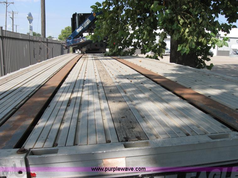 image for item 2735 1996 Transcraft Eagle W2 45x96 45' flatbed trailer with Palringer loader crane