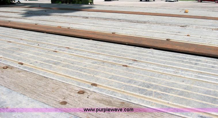 image for item 2735 1996 Transcraft Eagle W2 45x96 45' flatbed trailer with Palringer loader crane