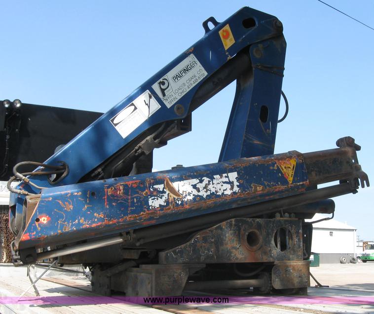 image for item 2735 1996 Transcraft Eagle W2 45x96 45' flatbed trailer with Palringer loader crane