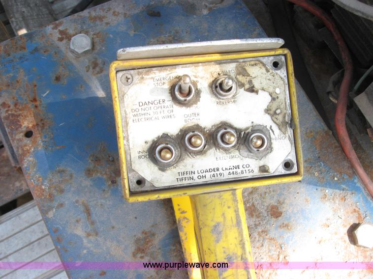 image for item 2735 1996 Transcraft Eagle W2 45x96 45' flatbed trailer with Palringer loader crane