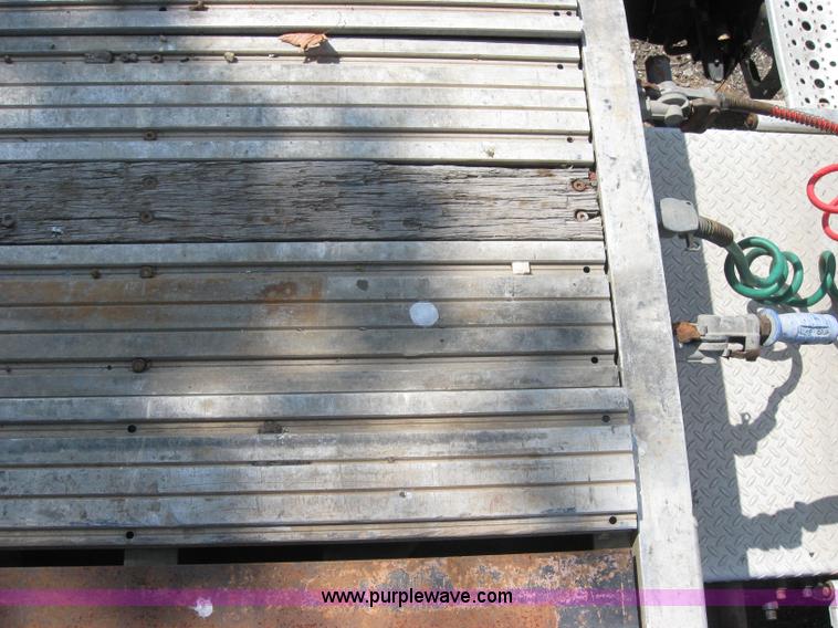 image for item 2735 1996 Transcraft Eagle W2 45x96 45' flatbed trailer with Palringer loader crane