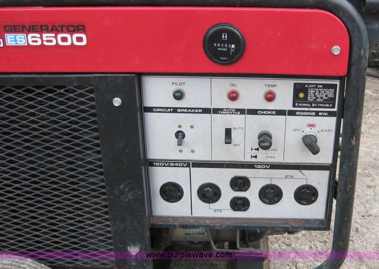 image for item 5293 Honda ES6500 gas powered generator