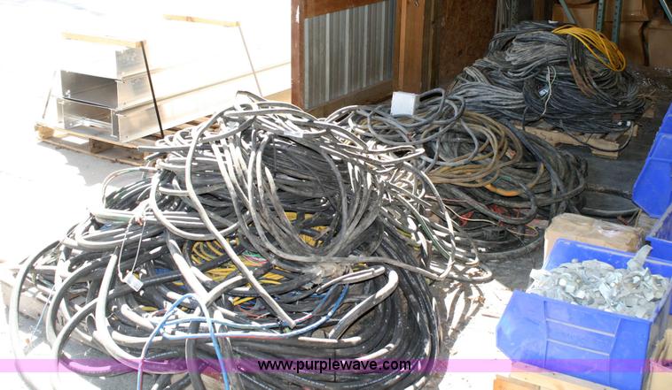 image for item 6467 (3) pallets assorted stranded three and four wire machine whips