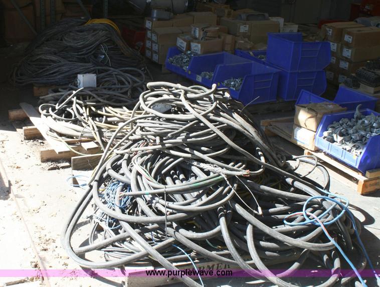 image for item 6467 (3) pallets assorted stranded three and four wire machine whips