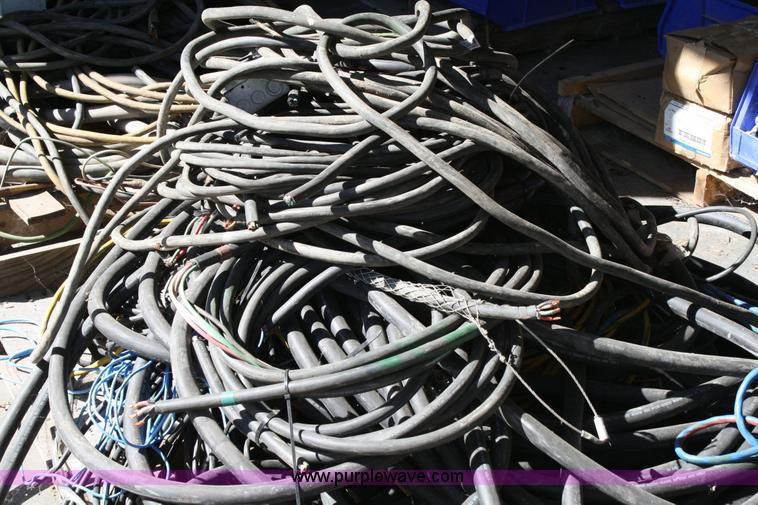 image for item 6467 (3) pallets assorted stranded three and four wire machine whips