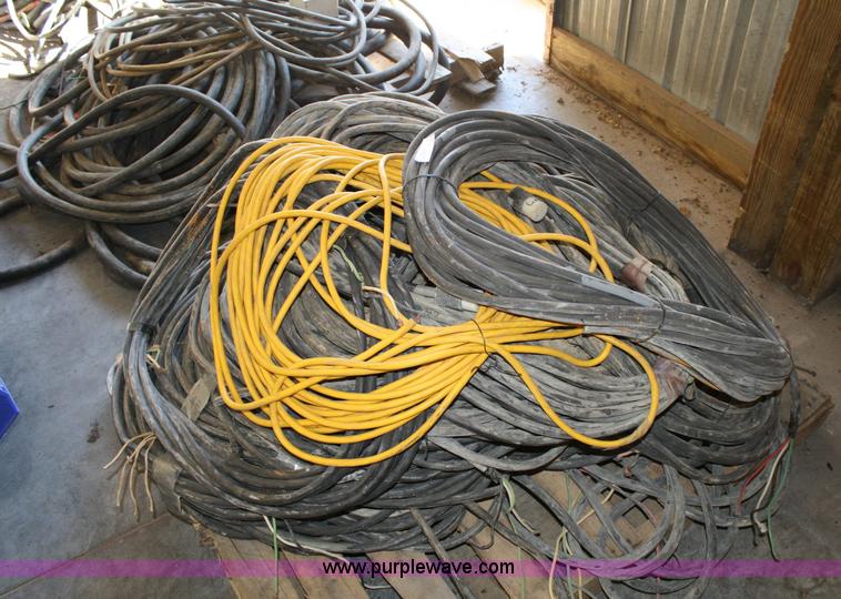 image for item 6467 (3) pallets assorted stranded three and four wire machine whips