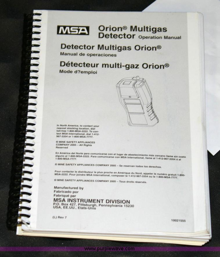 image for item 6507 (2) MSA Orion multi-gas detector