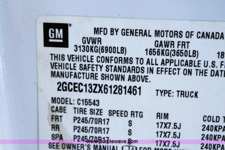 image for item 6519 2006 Chevrolet C1500 Silverado pickup truck