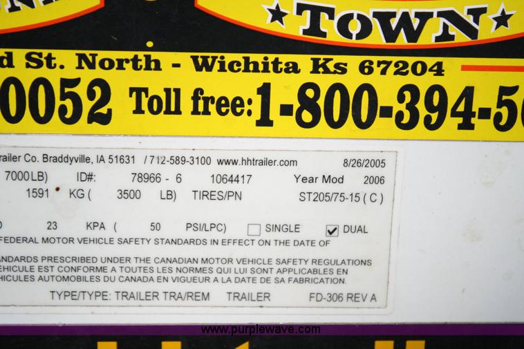 image for item 6522 2006 H&H XL 16' tandem axle trailer