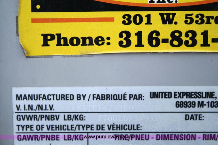 image for item 6523 2003 Southwest Trailer 14' tandem axle trailer