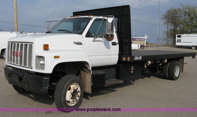 image for item 8051 1992 GMC Topkick LoPro SLE flatbed truck