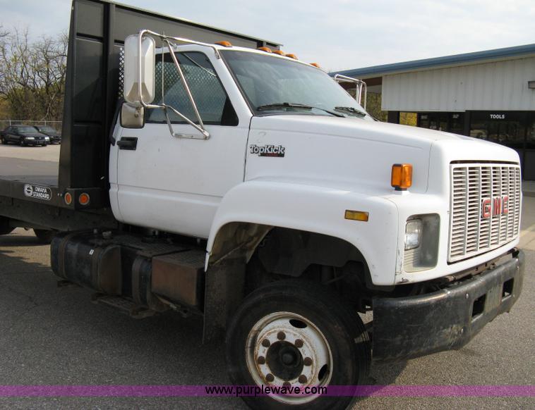 image for item 8051 1992 GMC Topkick LoPro SLE flatbed truck