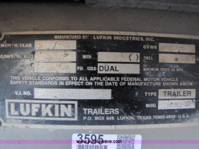 image for item 3595 1994 Lufkin ULDII-38 38' steel end dump trailer