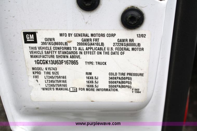 image for item 5027 2003 Chevrolet 1500HD crew-cab pickup