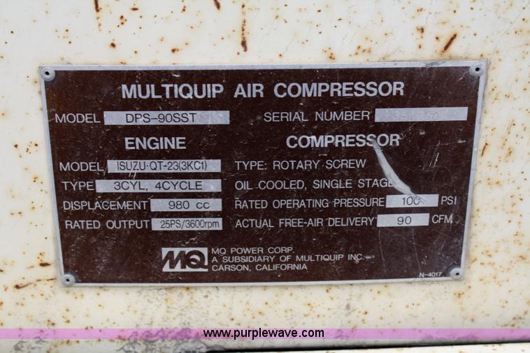 image for item 5086 Multiquip DPS-90SST air compressor