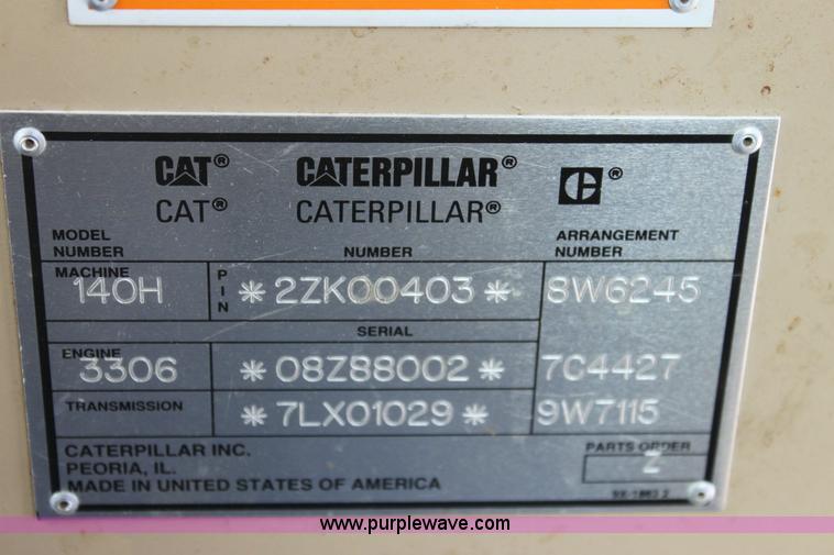 image for item 6194 1995 Caterpillar 140H motor grader