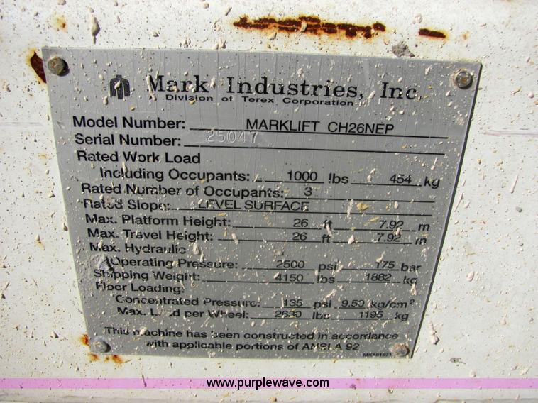 image for item 6568 Mark Lift CH26NEP scissor lift