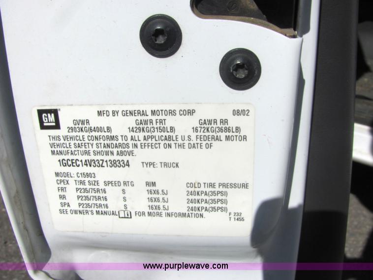 image for item 6589 2003 Chevrolet C1500 Silverado pickup truck