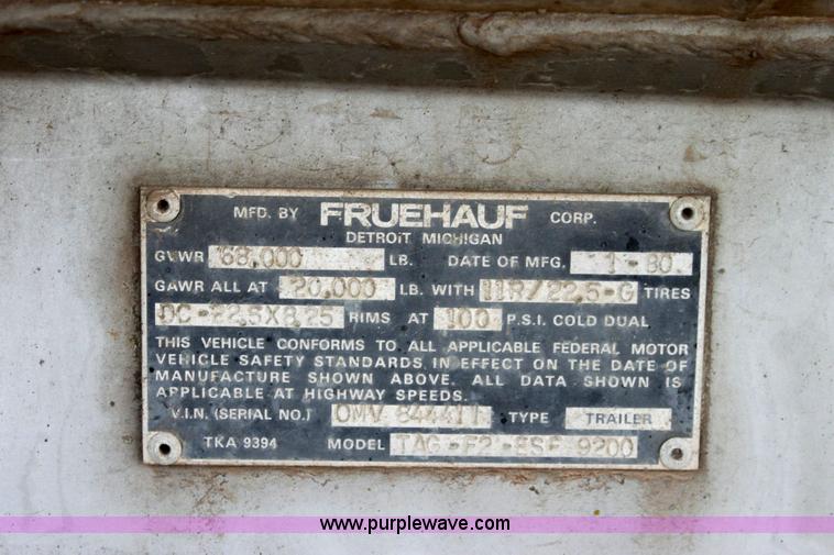 image for item 6281 1980 Fruehaf TAG-F2-ESF-9200 tanker trailer