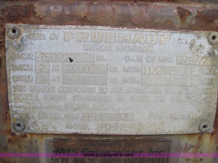 image for item 3150 1977 Fruehauf 42' flat bed trailer