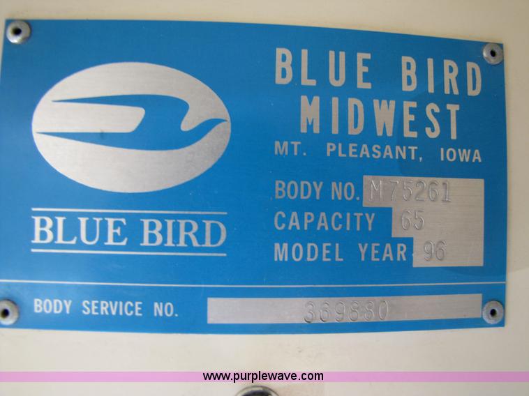 image for item 3565 1996 Ford B800 Blue Bird school bus