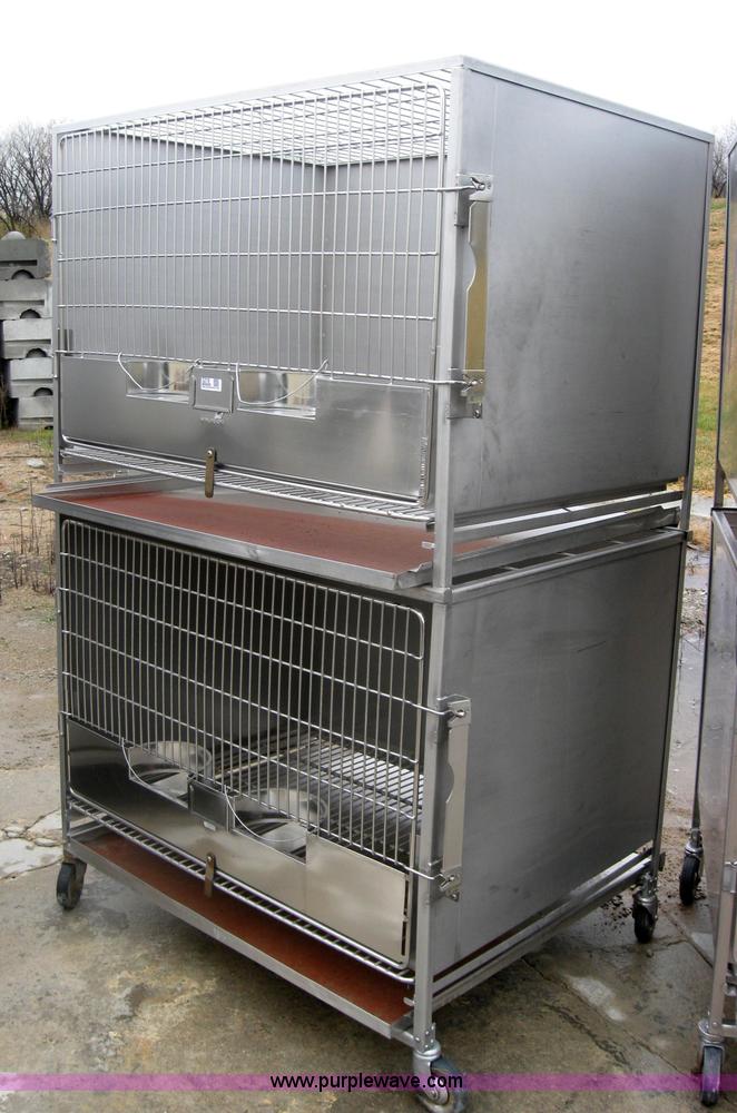 image for item 5219 Shor-Line stackable stainless steel dog crates