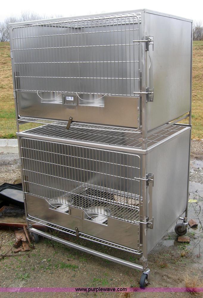 image for item 5222 Shor-Line stackable stainless steel dog crates