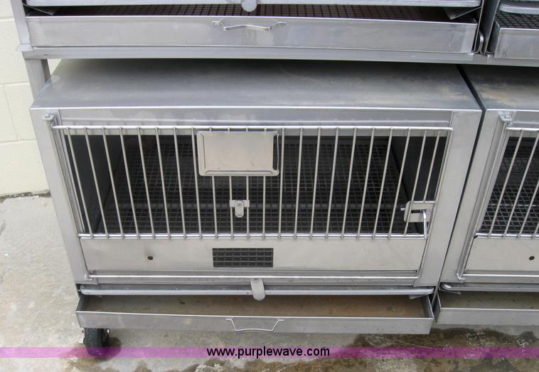 image for item 5228 Five compartment stainless steel small animal crate