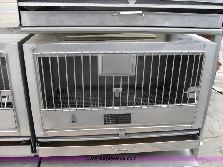 image for item 5228 Five compartment stainless steel small animal crate