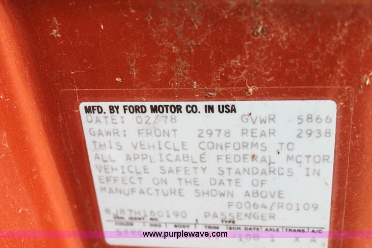 image for item 6689 1978 Ford Thunderbird Diamond Jubilee edition