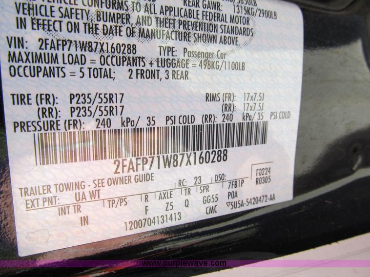 image for item 3573 2007 Ford Crown Victoria Police Interceptor