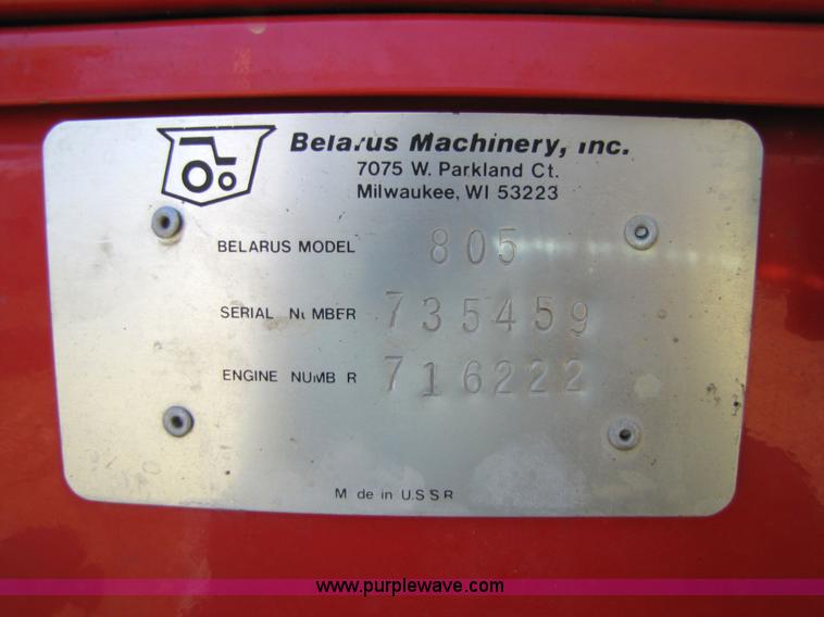 image for item 5353 1991 Belarus 805 tractor